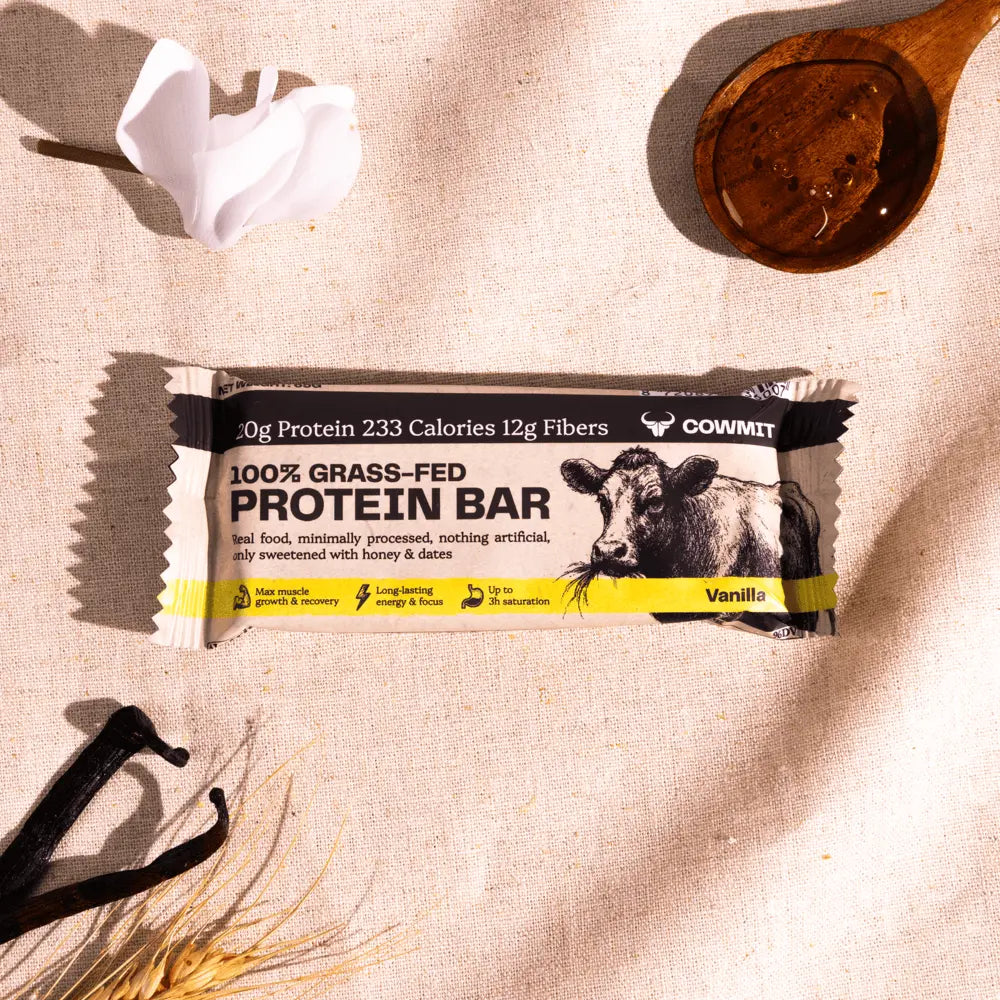 100% Grasgevoerde Eiwitreep – Vanille