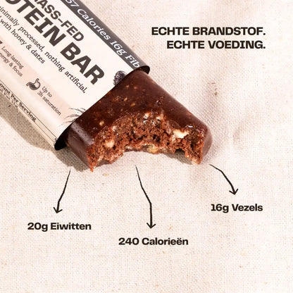 100% Grasgevoerde Eiwitreep – Chocolade