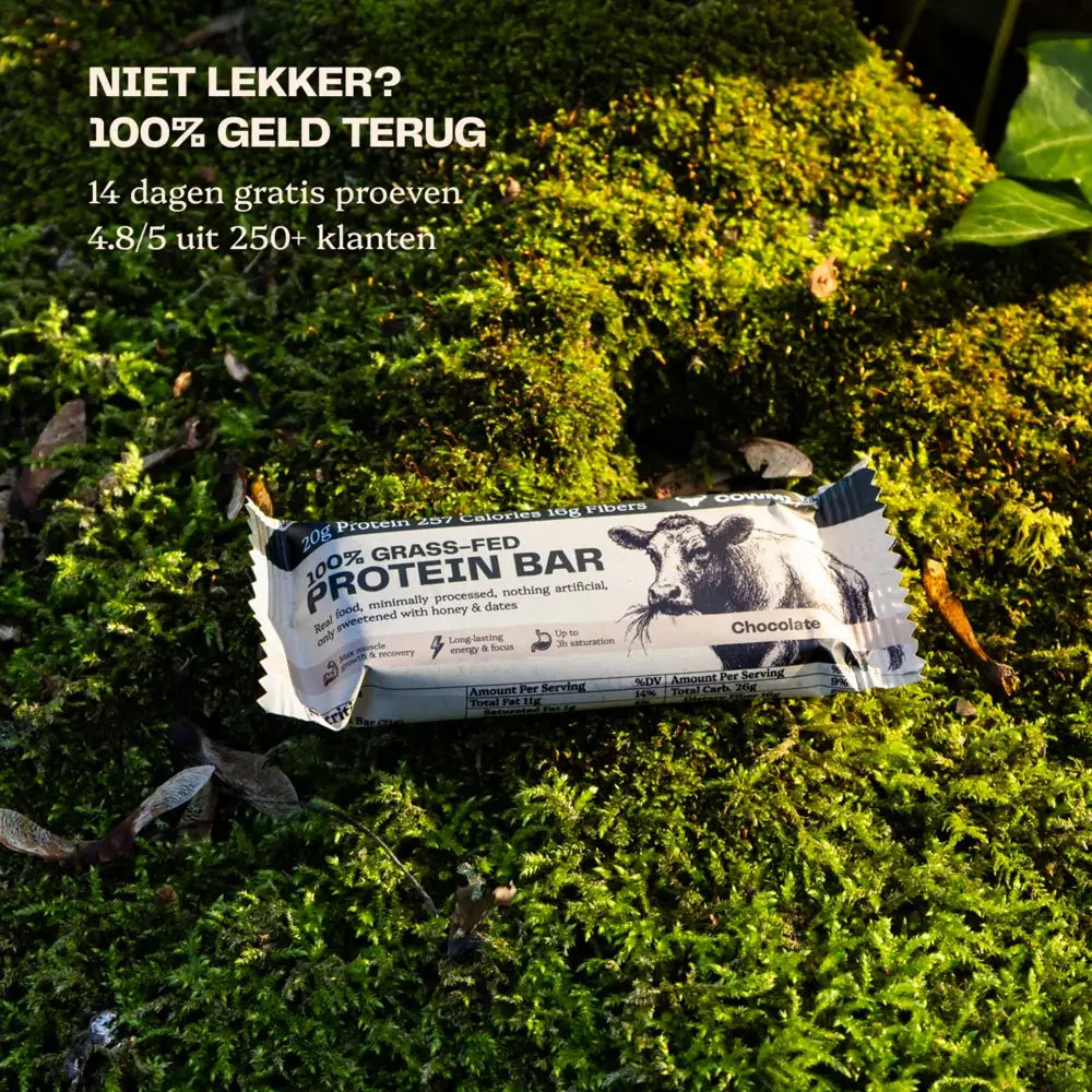 100% Grasgevoerde Eiwitreep – Chocolade