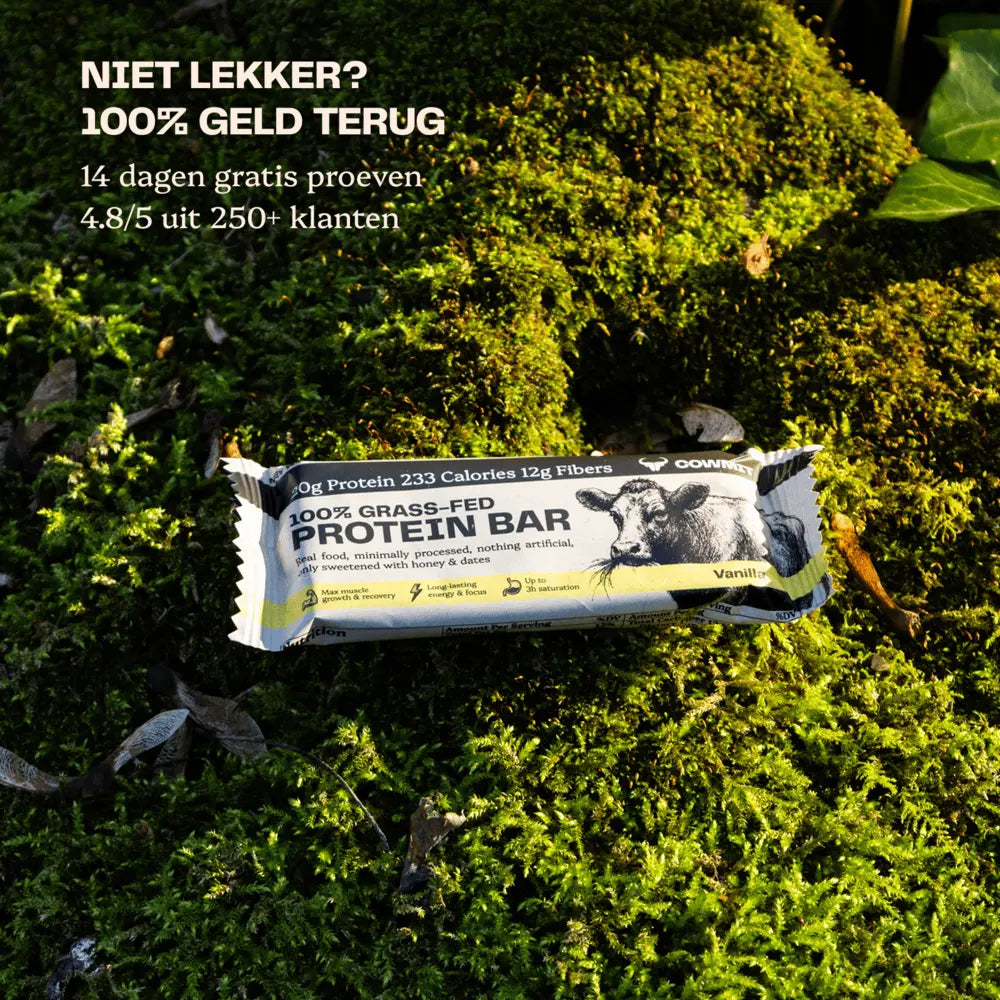 100% Grasgevoerde Eiwitreep – Vanille