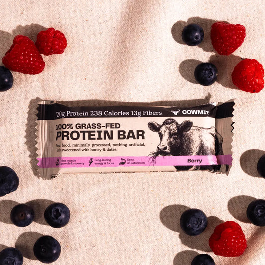 100% Grasgevoerde Eiwitreep – Bessen