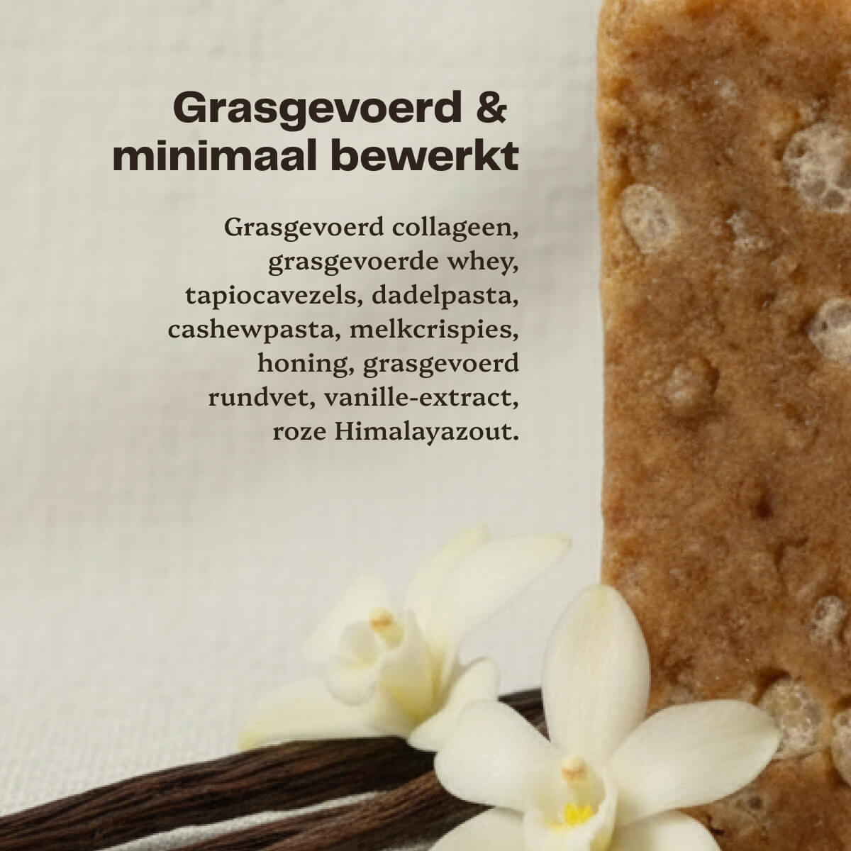 100% Grasgevoerde Eiwitreep – Vanille