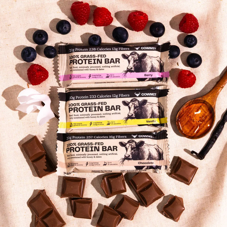 Cowmit repen in drie smaken met bessen, chocolade en honing